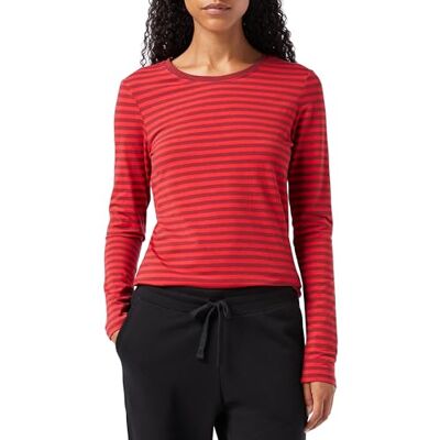 Amazon Essentials Damen Regular-Fit Langarm-T-Shirt Rundhalsausschnitt (In Übergröße Erhältlich), Burgunderrot Rot Streifen, S Amazon Essentials Damen Regular-Fit Langarm-T-Shirt Rundhalsausschnitt (In Übergröße Erhältlich), Burgunderrot Rot Streifen, S