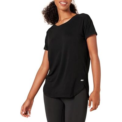 Amazon Essentials Damen Leichtes Fitness-T-Shirt mit Rundhalsausschnitt und lockerer Passform (in Übergröße erhältlich), Schwarz, XXL Amazon Essentials Damen Leichtes Fitness-T-Shirt mit Rundhalsausschnitt und lockerer Passform (in Übergröße erhältlich), Schwarz, XXL