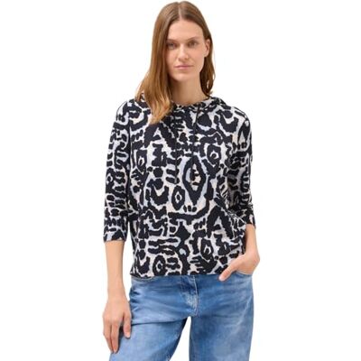 Cecil Damen Gemustertes Hoodie Shirt Cecil Damen Gemustertes Hoodie Shirt