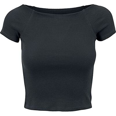 Urban Classics Ladies Off Shoulder Rib Tee Frauen T-Shirt schwarz Basics, Streetwear Urban Classics Ladies Off Shoulder Rib Tee Frauen T-Shirt schwarz Basics, Streetwear