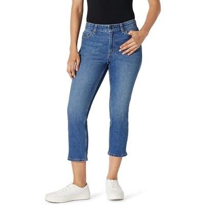Amazon Essentials Damen Slim-Fit-Capri-Jeans mit Mittlerem Stretchanteil und Mittelhohem Bund , Mittelblau Vintage, 40 Amazon Essentials Damen Slim-Fit-Capri-Jeans mit Mittlerem Stretchanteil und Mittelhohem Bund , Mittelblau Vintage, 40