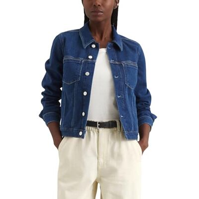 Marc O' Polo Denim Damen Jeansjacke mit Stretch-Anteil Slim Fit, Blau (Dark Blue Multi 14), S Marc O' Polo Denim Damen Jeansjacke mit Stretch-Anteil Slim Fit, Blau (Dark Blue Multi 14), S