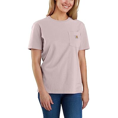 Carhartt Loose Fit Schwergewicht Kurzarm-T-Shirt K87 mit Tasche für Damen, Violett XS Carhartt Loose Fit Schwergewicht Kurzarm-T-Shirt K87 mit Tasche für Damen, Violett XS