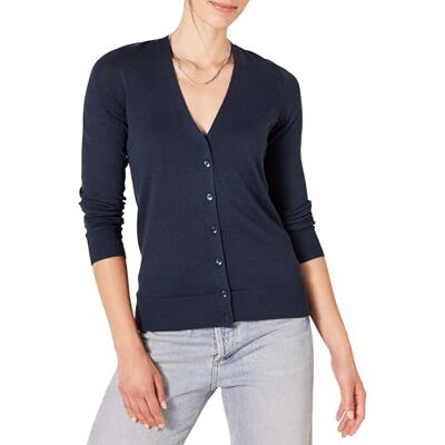 Amazon Essentials Damen Leichter Cardigan-Pulli, Navy, XL Amazon Essentials Damen Leichter Cardigan-Pulli, Navy, XL