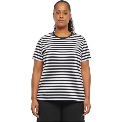 Urban Classics Damen T-Shirt Ladies Regular Striped Tee, gestreiftes T-Shirt für Frauen, Loose Fit, erhältlich, Größen S-5XL Urban Classics Damen T-Shirt Ladies Regular Striped Tee, gestreiftes T-Shirt für Frauen, Loose Fit, erhältlich, Größen S-5XL