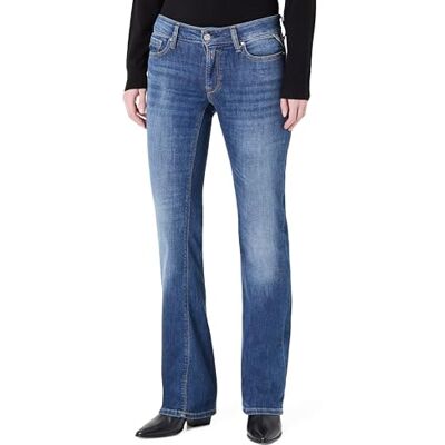 Replay Damen Jeans New Luz Bootcut Super Stretch, Dark Blue 007 (Blau), 25W/34L Replay Damen Jeans New Luz Bootcut Super Stretch, Dark Blue 007 (Blau), 25W/34L