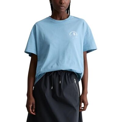 Marc O' Polo Marc OߴPolo Denim Damen T-Shirt mit Rundhalsausschnitt Regular Fit, Blau (Blue Dawn), L Marc O' Polo Marc OߴPolo Denim Damen T-Shirt mit Rundhalsausschnitt Regular Fit, Blau (Blue Dawn), L