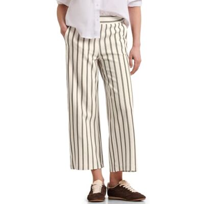 Street One Wide Leg Hoseim Casual Fit mit Streifen Soft beige 38 Street One Wide Leg Hoseim Casual Fit mit Streifen Soft beige 38