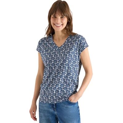 Cecil T-Shirt mit V-Neck und Muschelprint Cecil T-Shirt mit V-Neck und Muschelprint