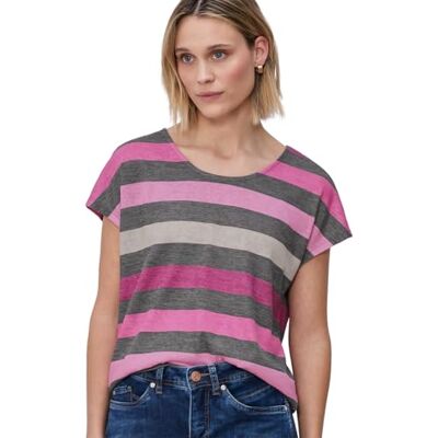 Street One T-Shirt mit gerundetem V-Neck und Streifen Street One T-Shirt mit gerundetem V-Neck und Streifen