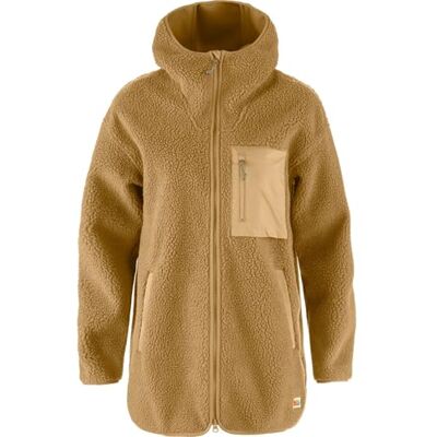 Fjällräven Damen Vardag Pile Fleece Long Jacke, Buckwheat Brown, M Fjällräven Damen Vardag Pile Fleece Long Jacke, Buckwheat Brown, M