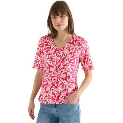 Cecil Damen T-Shirt mit V-Neck und floralem Print Cecil Damen T-Shirt mit V-Neck und floralem Print