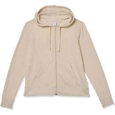 Amazon Essentials Damen Fleece-Hoodie mit durchgehendem Reißverschluss (in Übergröße erhältlich), Haferbeige Meliert, M Amazon Essentials Damen Fleece-Hoodie mit durchgehendem Reißverschluss (in Übergröße erhältlich), Haferbeige Meliert, M