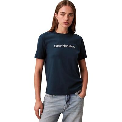 Calvin Women's A- INST. Logo Classic Tee SS LV047C912G Graphic Tees, Blue (Navy Teal), L, Blau (Marineblaugrün), L Calvin Women's A- INST. Logo Classic Tee SS LV047C912G Graphic Tees, Blue (Navy Teal), L, Blau (Marineblaugrün), L