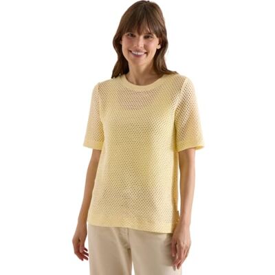 Cecil Damen T-Shirt mit Rundhals in Ajour-Optik Cecil Damen T-Shirt mit Rundhals in Ajour-Optik