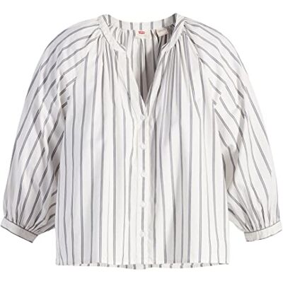Levi's Damen Lainey Bluse, Rayanne Stripe Blue Nights, S Levi's Damen Lainey Bluse, Rayanne Stripe Blue Nights, S
