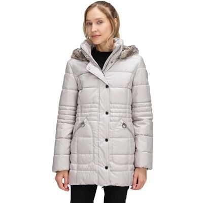 Betty Barclay Damen Outdoorjacke mit Abnehmbarer Kapuze 38, Silver Cloud Betty Barclay Damen Outdoorjacke mit Abnehmbarer Kapuze 38, Silver Cloud