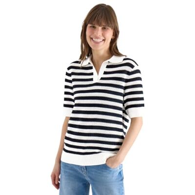 Cecil Kurzarm Poloshirt in Crochet-Qualität Cecil Kurzarm Poloshirt in Crochet-Qualität