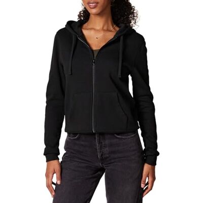 Amazon Essentials Damen Fleece-Hoodie mit durchgehendem Reißverschluss (in Übergröße erhältlich), Schwarz, M Amazon Essentials Damen Fleece-Hoodie mit durchgehendem Reißverschluss (in Übergröße erhältlich), Schwarz, M