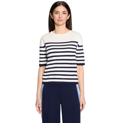 Cartoon Damen Strickpullover mit Rundhalsausschnitt 40, Weiß/Dunkelblau Cartoon Damen Strickpullover mit Rundhalsausschnitt 40, Weiß/Dunkelblau