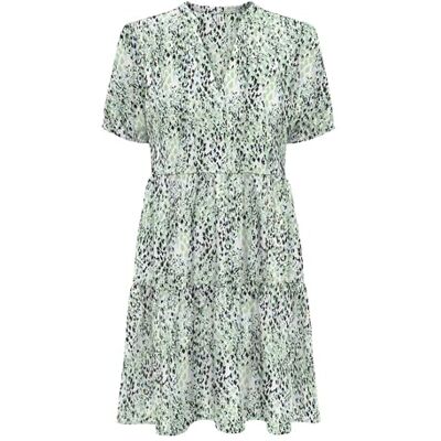 ONLY Damen Onlnova Life Vis S/S Thea Dress AOP, Quiet Green, Small ONLY Damen Onlnova Life Vis S/S Thea Dress AOP, Quiet Green, Small