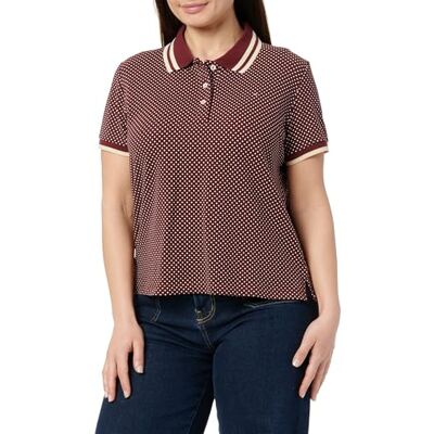 Tommy Hilfiger Damen S/S Polo, Rot (Mini Outline Flag Regatta Red), S Tommy Hilfiger Damen S/S Polo, Rot (Mini Outline Flag Regatta Red), S