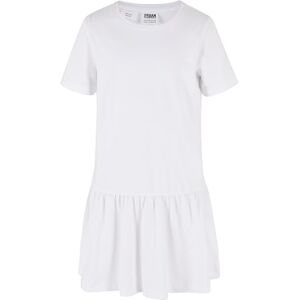 Urban Classics Mädchen Kleid Girls Valance Tee Dress, Sommer Volantkleid für Mädchen, Kurzarm, White, 158/164 Urban Classics Mädchen Kleid Girls Valance Tee Dress, Sommer Volantkleid für Mädchen, Kurzarm, White, 158/164