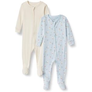 Amazon Essentials x Sofia Grainge Unisex Baby Eng anliegender Pyjama aus Baumwolle mit Fuß, 2er-Pack, Hellblau Gänse, 12 Monate Amazon Essentials x Sofia Grainge Unisex Baby Eng anliegender Pyjama aus Baumwolle mit Fuß, 2er-Pack, Hellblau Gänse, 12 Monate