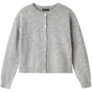 NAME IT Mädchen Nlflodet Ls Short Knit Cardigan Noos Strickjacke, Light Grey Melange/Detail:14-0405, 134-140 EU NAME IT Mädchen Nlflodet Ls Short Knit Cardigan Noos Strickjacke, Light Grey Melange/Detail:14-0405, 134-140 EU