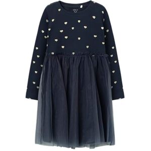 NAME IT Mädchen Nmfnadja Ls Dress Noos Keid, Blau, 98 EU NAME IT Mädchen Nmfnadja Ls Dress Noos Keid, Blau, 98 EU