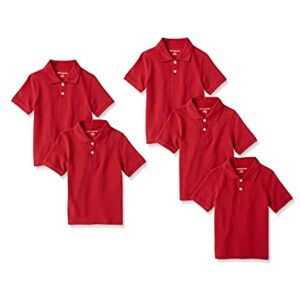 Amazon Essentials Jungen Kurzärmlige Piqué-Poloshirts Für Schuluniformen, 5er Pack, Rot, 4 Jahre Amazon Essentials Jungen Kurzärmlige Piqué-Poloshirts Für Schuluniformen, 5er Pack, Rot, 4 Jahre