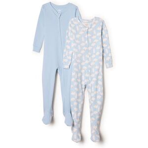 Amazon Essentials x Sofia Grainge Unisex Baby Eng anliegender Pyjama aus Baumwolle mit Fuß, 2er-Pack, Eisbär/Hellblau, 12 Monate Amazon Essentials x Sofia Grainge Unisex Baby Eng anliegender Pyjama aus Baumwolle mit Fuß, 2er-Pack, Eisbär/Hellblau, 12 Monate