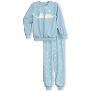 CALIDA Kids Bündchen-Pyjama, Schlafanzug Kinder, aus 100% Bio Baumwolle, hautfreundlich, pflegeleicht Cascade Blue 164-170 CALIDA Kids Bündchen-Pyjama, Schlafanzug Kinder, aus 100% Bio Baumwolle, hautfreundlich, pflegeleicht Cascade Blue 164-170