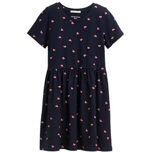 TOM TAILOR Mädchen 1046000 Kleid, 37727 Dark Blue Pink Butterfly, 128-134 EU TOM TAILOR Mädchen 1046000 Kleid, 37727 Dark Blue Pink Butterfly, 128-134 EU