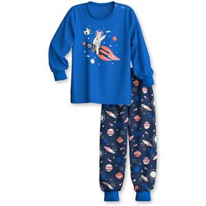 CALIDA Toddlers Bündchen-Pyjama, Schlafanzug Kinder, aus Bio Baumwolle, hautfreundlich, pflegeleicht Galaxy Blue 104-110 CALIDA Toddlers Bündchen-Pyjama, Schlafanzug Kinder, aus Bio Baumwolle, hautfreundlich, pflegeleicht Galaxy Blue 104-110