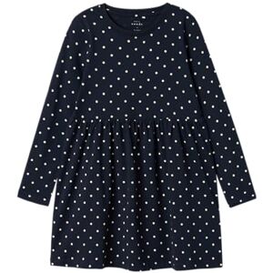 NAME IT Mädchen Nmfvivia Dress Noos Kleid, Dark Sapphire/AOP:dots AOP In Bright White, 122-128 EU NAME IT Mädchen Nmfvivia Dress Noos Kleid, Dark Sapphire/AOP:dots AOP In Bright White, 122-128 EU