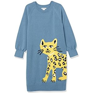 Amazon Essentials Mädchen Raglan-Pullover-Kleid, Blau Katze, 5 Jahre Amazon Essentials Mädchen Raglan-Pullover-Kleid, Blau Katze, 5 Jahre