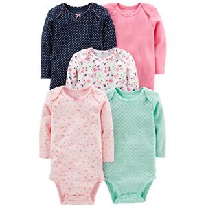 Simple Joys by Carter's Unisex Baby 5-Pack Long-Sleeve Bodysuit Body, Marineblau Punkte/Minzgrün/Rosa/Floral/Schmetterlinge, 6-9 Monate (5er Pack) Simple Joys by Carter's Unisex Baby 5-Pack Long-Sleeve Bodysuit Body, Marineblau Punkte/Minzgrün/Rosa/Floral/Schmetterlinge, 6-9 Monate (5er Pack)
