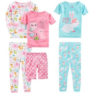 Simple Joys by Carter's Mädchen 6-teiliges Schlafanzug-Set, eng anliegend, 3er-Pack, Blau Kaninchen/Rosa Punkte/Weiß Waldtiere, 2 Jahre Simple Joys by Carter's Mädchen 6-teiliges Schlafanzug-Set, eng anliegend, 3er-Pack, Blau Kaninchen/Rosa Punkte/Weiß Waldtiere, 2 Jahre