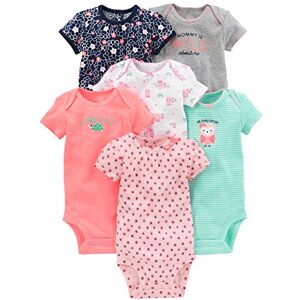 Simple Joys by Carter's Baby Mädchen 6-Pack Short-Sleeve Bodysuit Body, Mehrfarbig/Eule/Floral/Streifen, 0-3 Monate (6er Pack) Simple Joys by Carter's Baby Mädchen 6-Pack Short-Sleeve Bodysuit Body, Mehrfarbig/Eule/Floral/Streifen, 0-3 Monate (6er Pack)