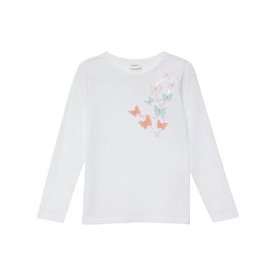 s.Oliver Junior Mädchen Langarm-Shirt – Pailletten, Stickerei, Slim Fit s.Oliver Junior Mädchen Langarm-Shirt – Pailletten, Stickerei, Slim Fit