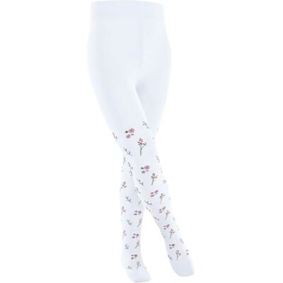 FALKE Unisex kinder Strumpfhose Little Flowers K Ti Baumwolle dick gemustert 1 Stück, Weiß White 2000, 134-146 FALKE Unisex kinder Strumpfhose Little Flowers K Ti Baumwolle dick gemustert 1 Stück, Weiß White 2000, 134-146