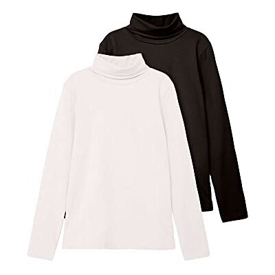 NAME IT Unisex Nknviggo 2p Slim Rollneck O Noos Langarmshirt, White Alyssum/Pack:Black, 122-128 EU NAME IT Unisex Nknviggo 2p Slim Rollneck O Noos Langarmshirt, White Alyssum/Pack:Black, 122-128 EU