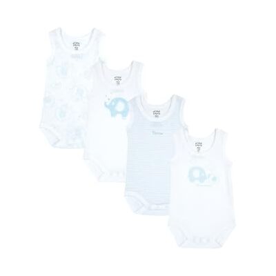 Chicco Baby Jungen Ärmellos aus 100% Baumwolle mit Praktischer Öffnung Nos_2 4er‑Set Ärmellose Bodys (1er Pack) Chicco Baby Jungen Ärmellos aus 100% Baumwolle mit Praktischer Öffnung Nos_2 4er‑Set Ärmellose Bodys (1er Pack)