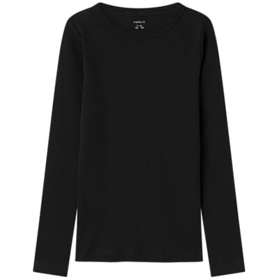 NAME IT Mädchen Nkfnakal Short Top Noos Langarmshirt, Schwarz, 122-128 EU NAME IT Mädchen Nkfnakal Short Top Noos Langarmshirt, Schwarz, 122-128 EU