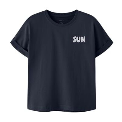 NAME IT Mädchen Nkfville Ss Loose Top Noos, Dark Sapphire, 122/128 cm NAME IT Mädchen Nkfville Ss Loose Top Noos, Dark Sapphire, 122/128 cm