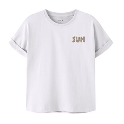 NAME IT Mädchen Nkfville Ss Loose Top Noos, Bright White, 122/128 cm NAME IT Mädchen Nkfville Ss Loose Top Noos, Bright White, 122/128 cm