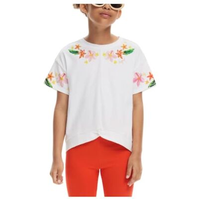 Desigual Unisex Kinder 25SGTK04 T-Shirt, White, 11/12 Desigual Unisex Kinder 25SGTK04 T-Shirt, White, 11/12
