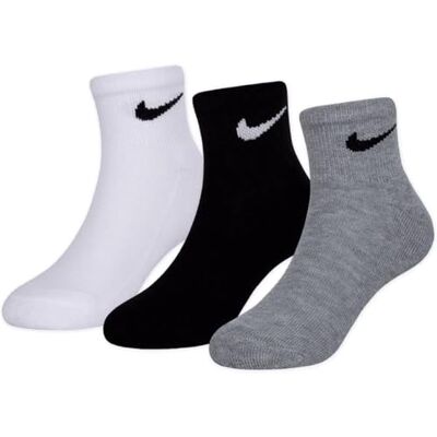NIKE Baby Jungen _rn0026-w2f_os 3 Paar Socken, Weiß/Grau/Schwarz-W2F, Einheitsgröße EU NIKE Baby Jungen _rn0026-w2f_os 3 Paar Socken, Weiß/Grau/Schwarz-W2F, Einheitsgröße EU