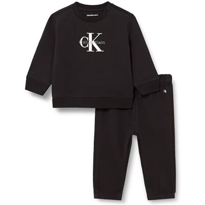 Calvin Baby Set Monogram Sweatshirt und Jogginghose, Schwarz (Ck Black), 68 Calvin Baby Set Monogram Sweatshirt und Jogginghose, Schwarz (Ck Black), 68